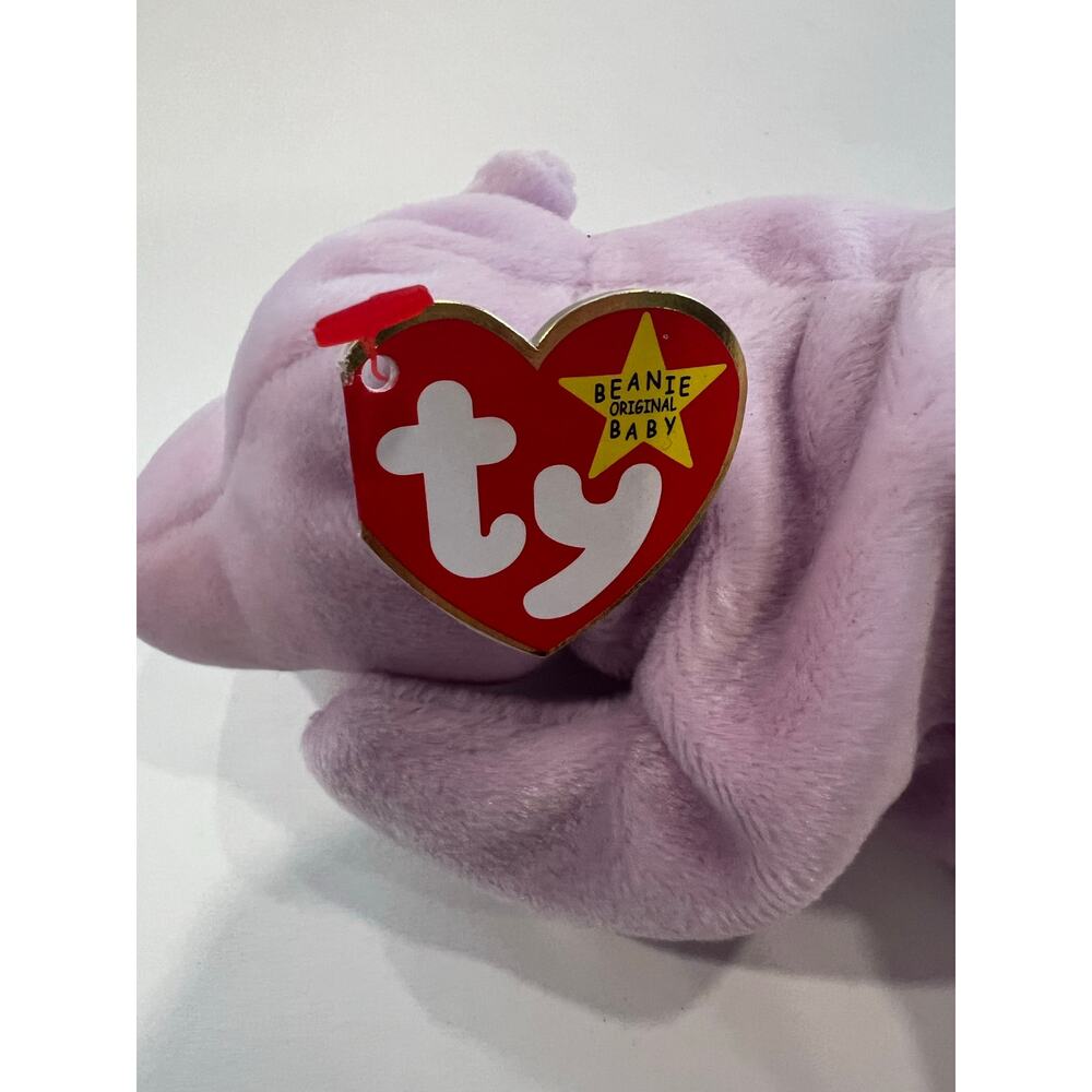 Ty Beanie Baby Happy the Hippo 1994 Beanbag Plush Stuffed Toy Collectible - Picture 8 of 12